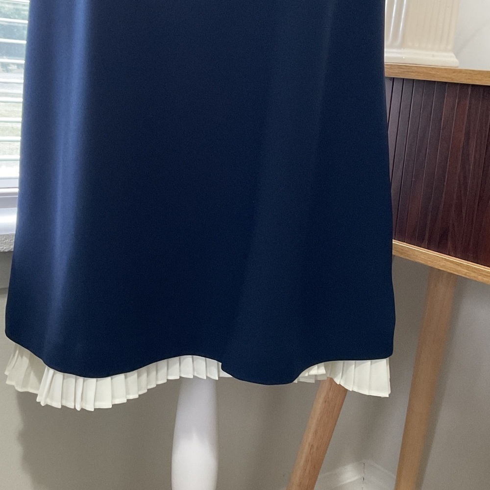 NANETTE LEPORE BLUE DREES WIITH LACE COLLAR. SIZE 8 - Picture 5 of 11